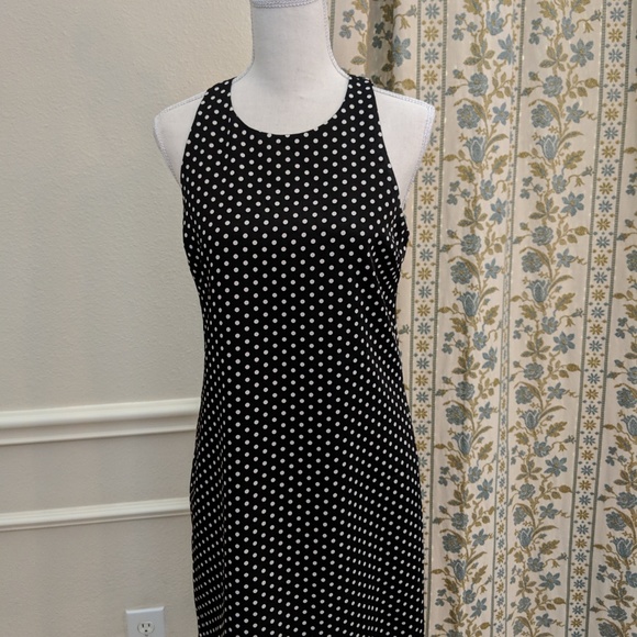Tinley Road Dress Polkadot Midi Sheath Peep Hole - Picture 5 of 8